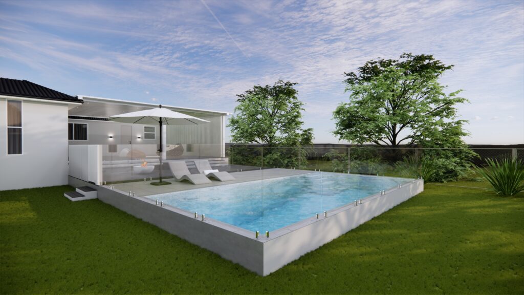 Swimming pool rendered by Stedaxis