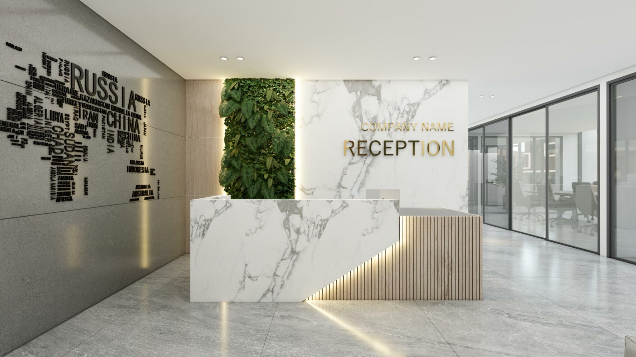 Office Reception Rendered by Stedaxis